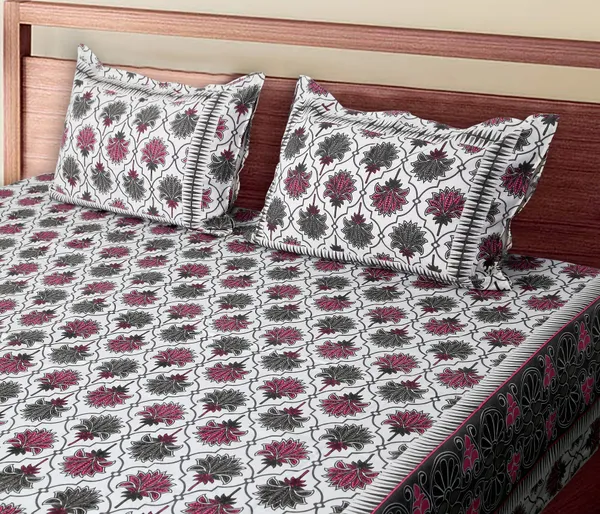 Pink_Cotton_Lotus_Harmony_Double_Bedsheet_With_Pillow_Cover_120X120_Cm